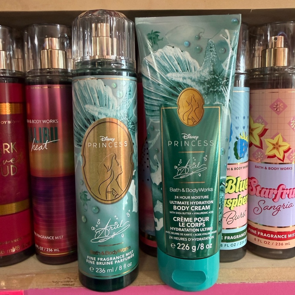 Bath & Body Works Disney princess Ariel Fragrance Mist and Body Cream - Teal